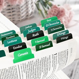 Creechwa Bible Tabs for Protestant Bible Study, Anti-Tear Green Index Tabs for Bible Chapters, Plastic-Like Bible Tabs, Anti-Wrinkle Bible Tabs for Boys
