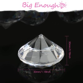 YGDZ Clear Acrylic Diamonds, 30mm Big Crystal Diamond for Wedding Party Decoration Table Scatter Bridal Shower Vase Fillers, 1.5 Pounds