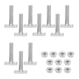 Vordpe Hammer Head Screws Set, M8 x 30 mm, Stainless Steel A2-70 Photovoltaic with Flange Nut, for PV Modules, Photovoltaic Aluminium Profile, Greenhouse, Photovoltaic Solar Mounting Rail