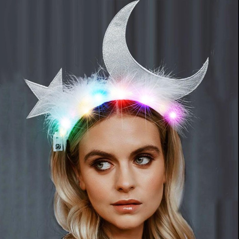 GORTIN Light up Star Moon Headbands LED Headpiece Costume Hair