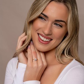 ARDU Moissanite Solitare Ring – Gold Plated 925 Sterling Silver | 1mm Promise, Wedding, or Engagement Band for Women | Sizes J – U (U)