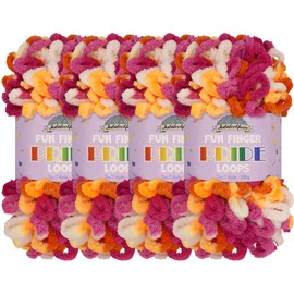 JubileeYarn Fun Finger Pride Loops Yarn - Jumbo Loop Yarn - 100g/Skein - DeLarverie - 4 Skeins