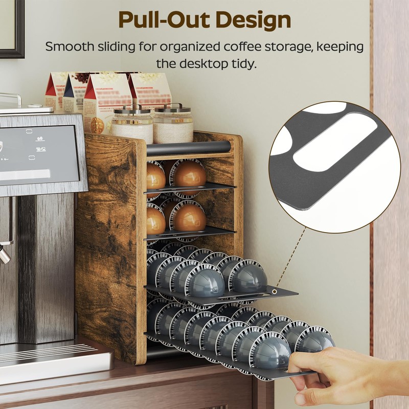 YATINEY Coffee Pod Drawer Holder, 72 Pods Large Capacity, 4