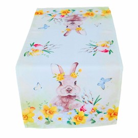 texpot Table Runner 40 x 90 cm with Print Easter Bunny Easter Bells Easter Spring