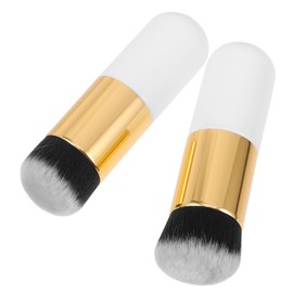 Outanaya 2Pcs Fluffy Foundation Brush Synthetic Hair Makeup Tool for Blending Buffing for Cream Concealer Powder Chic Practical Cosmetic Brushes for Women