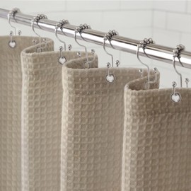 Awellife Waffle Hotel - Cortinas de ducha texturizadas para baño, 230 g/m², forro de tela resistente, 274 cm de ancho x 182 cm de largo
