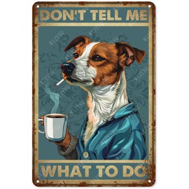 WIZYXQ Metal Signs Jack Russell Dog Funny Vintage Tin Sign Retro Wall Decor for Home Office Farmhouse Yard Garden Shop Cafe 8×12 Inches