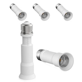 5 Pack Light Socket Extender, 8-10.5cm/3.1-4.1in E26/E27 Flexible Light Bulb Extension Socket with 4-Level Extendable, E26 to E26 Bulb Socket Converter E26 Socket Extender (60W, 110-240V)