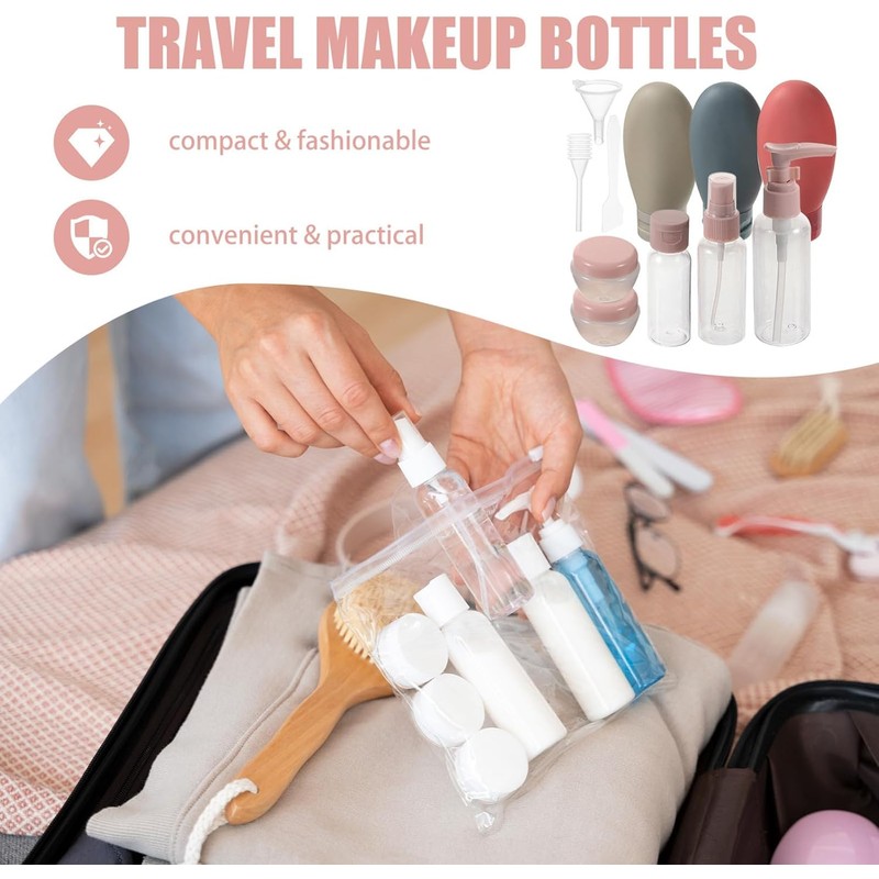 GALPADA Kit para Viaje Botellas de Maquillaje Recargables, Diseño Moderno