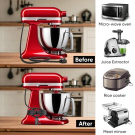 Cord Organizer for Kitchen Appliances 4 Pack Cord Wrap Cord Holder Cable Organiser for Mixer, Blender, Coffee Maker, Pressure Cooker, Air Fryer-Black