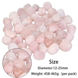 moonsix 1 lb Polished Tumbled Stones for Vase Filler Landscape Bottom Decor, Rose Quartz Healing Crystal for Energy Therapy Meditation Witchcraft