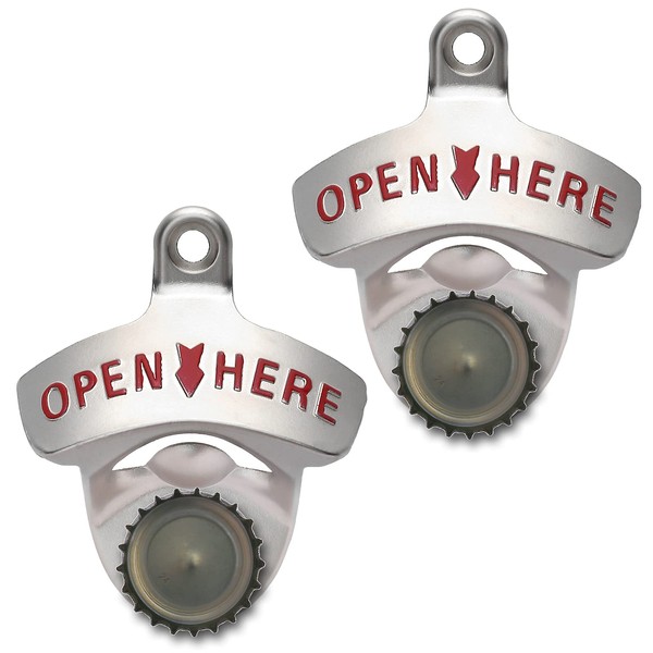 Luwanburg Stainless Wall Mounted Magnetic Bottle Opener, Silver Magnetic Soda