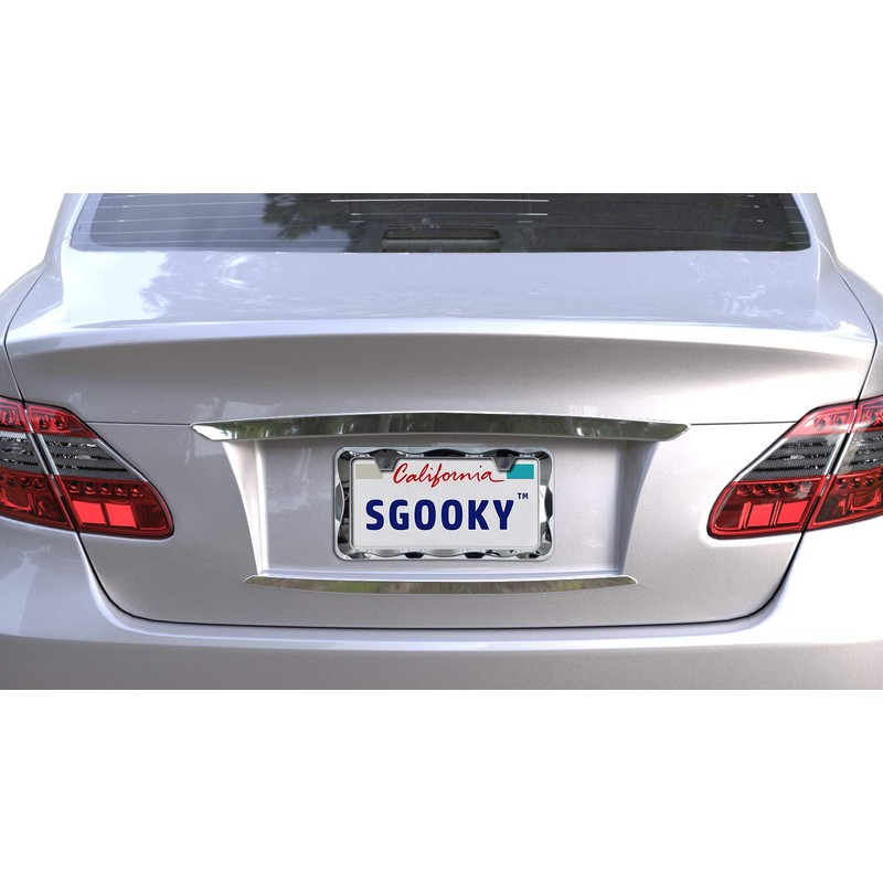 2Pcs Sgooky 3D Curly Wave Pattern License Plate Holder Chrome