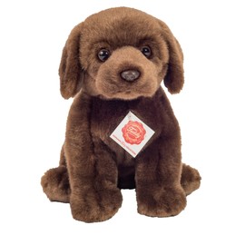 Teddy Hermann 91958 Dog Labrador Sitting Dark Brown 9,8"/25 cm, Soft Toy, Plush Toy