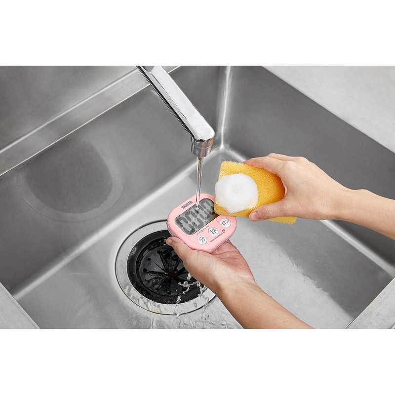 Tanita Dekamie Timer TD426PK Kitchen Timer, Washable, Pink, 3.3 x
