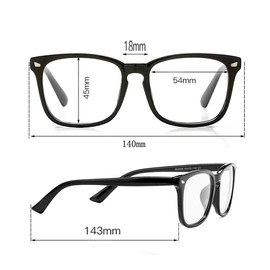 FOURCHEN Blue Light Filter Blue Light Blocking Glasses Men/Women Computer Glasses, Anti Eye Fatigue Clear Lens Eyewear Semi-Rimless (Anti Blue Light-Light Black)