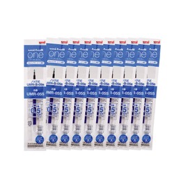Mitsubishi Pencil Ink Refills for One P - One F Gel Pens • 0.5 mm • Blue Ink • Set of 10 [UMR-05S]