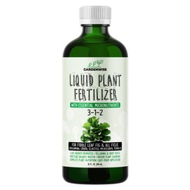 GARDENWISE 3-1-2 Liquid Fertilizer Concentrate with Micronutrients - Optimal Fiddle Leaf Fig Plant Food, Ideal for Ficus Lyrata & Fig Trees, Gold Leaf Enhanced Indoor Plant Fertilizer (32 OZ)