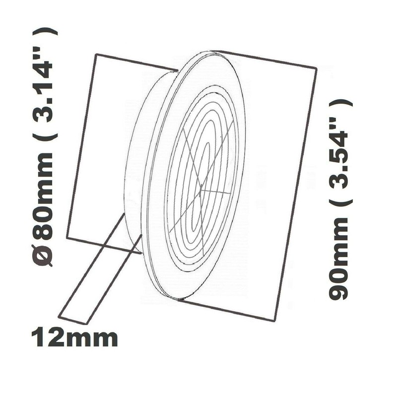 Cotarba Satin 80 mm 3.14" Circle Air Vent Grille Round