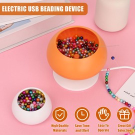 Electric Bead Spinner - USB Bead Spinner with 3 Large Eye Needles, Waist Beads Kit, Bead Spinner for Jewelry Making, Electric | Speed Adjustment Bead Spinner Kit