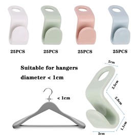 Rifrpha 100 PCS Mini Plastic Clothes Hanger Connector Hooks, Multi-Layer Stackable, Space Saving & Wardrobe Organiser, Drop Connecting Hanger Clips for Clothes Coat Wardrobe Closet, Multicolor