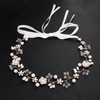 Uongeod Brautschmuck mit Kristallperlen, Bohemian-Stil, Kopfschmuck mit Blättern, Ranken, Blume,
