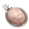 Rose Quartz Silver Plated Spirograph Wire Wrapped Pendant