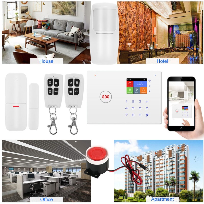Security Alarm System Kit Auto Dial GSM+WiFi Home Security Wireless
