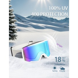 Ski Goggles For Men Women,Anti Fog UV Protection Snowboard Goggle for Adult Youth,Snow Goggles Over Glasses