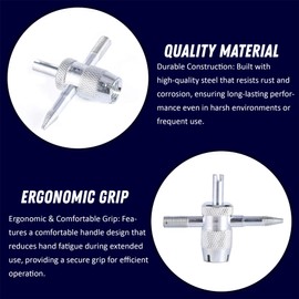 Dapetz ® 4-Way Valve Core Remover Tool 4 in 1 Tire Valve Stem Removal Tool Tire Stem Core Remover Tyre Valve Removers Repair Tool for Car, Motorcycle, Bicycle