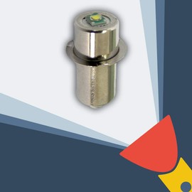 LED Conversion/Upgrade Bulb for Many Popular Torches/flashlights P13.5 Flange Universal Non-Polarity 1-9V 1W 120LM CREE. 50,000+ Hours!