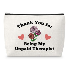 Friendship Gift for Women Makeup Bag Appreciation Therapist Gift for Friends Mental Health Therapist Thank You Gifts for Betstie Christmas Birthday Present for Mom Sister Zipper Cosmetic Travel Pouch