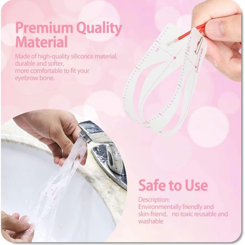12 Pairs of Eyebrow Stencils + Eyebrow Shaper + Holder,