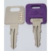 Generic Large Vertical Engraved Metal Key With One New Purple