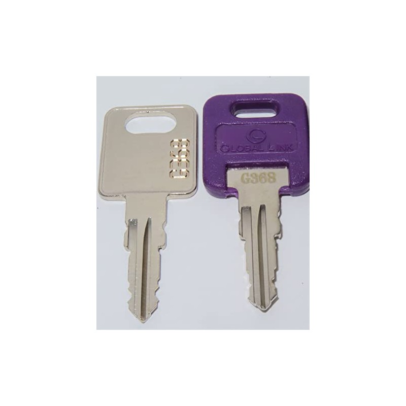Generic Large Vertical Engraved Metal Key With One New Purple