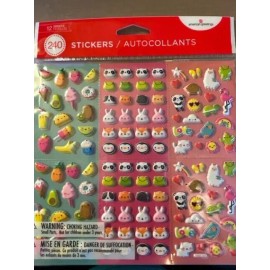 American Greetings Small Puffy Variety Shaped Stickers 240 Count New