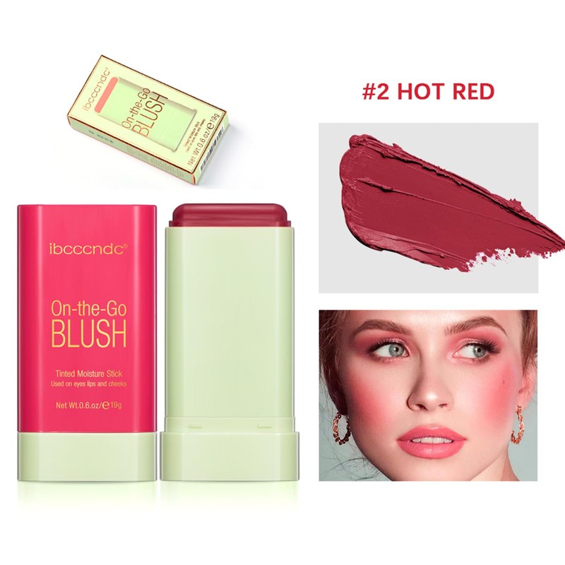 VIDIND Cream Stick Blush, 3-in-1 Multi-Purpose Blush for Cheeks, Eyes