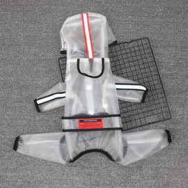 BT Bear Dog Raincoat with Legs,Transparent Four-legs Large Dog Raincoats Waterproof with Reflective Strips & Hood Jumpsuit for Medium Dogs Large Dogs (7XL)