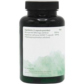 Moringa Leaf Powder Capsules | 500mg Moringa Oleifera per Capsule | 120 Vegan Capsules | G&G Vitamins