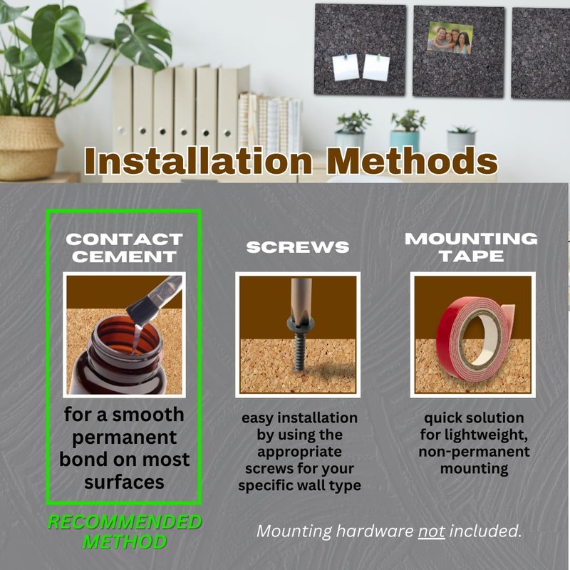 Cork Wall Tile Squares - Dark (4 Count)