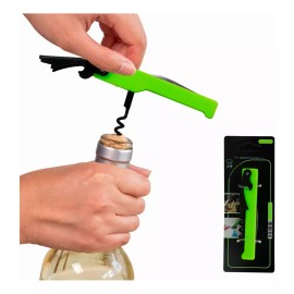 Slim Company Sacacorchos Multifuncional Descorchador 2 En 1 Vino Botellas Color Verde