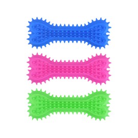Dog Chew Bone Toy – Perfect Teething Accessory – 3 Colors Available Blue, Pink & Green 15cm x 6cm – Dog Dental Health, Stress Relief and Oral Stimulation