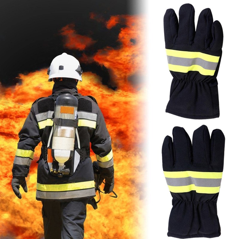 Firefighter Gloves Flame Resistant Soft Comfortable 27cm Length Safety Working