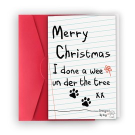 XXDJLP Cute Dog Christmas Cards, Hilarious Christmas Holiday Card for Dog Lover Owner,Witty Dog Holiday Card from Dog Mom Dad,Merry Christmas Card from The Dog