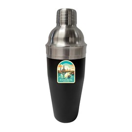 R and R Imports Bangkok Thailand Design A Souvenir 24 oz Stainless Steel Cocktail Shaker Black Single