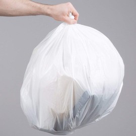 Ox Plastics Can Liners Trash Bags - Heavy-Duty Recycling Kitchen Bags - Perfect for Commercial Use for Anywhere - 13 Gallon Capacity & 1.5M Thick, 24"x30" White (200 Count)