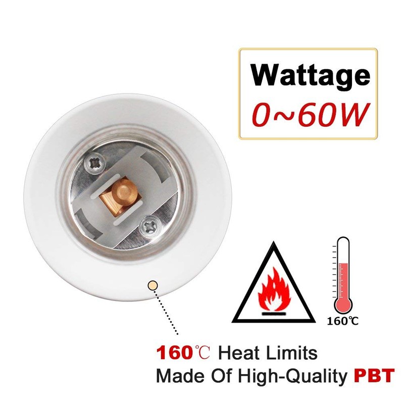 DiCUNO E26 15.5CM/5.5 Inch Extension Socket Extender Adapter, E26 Flexible