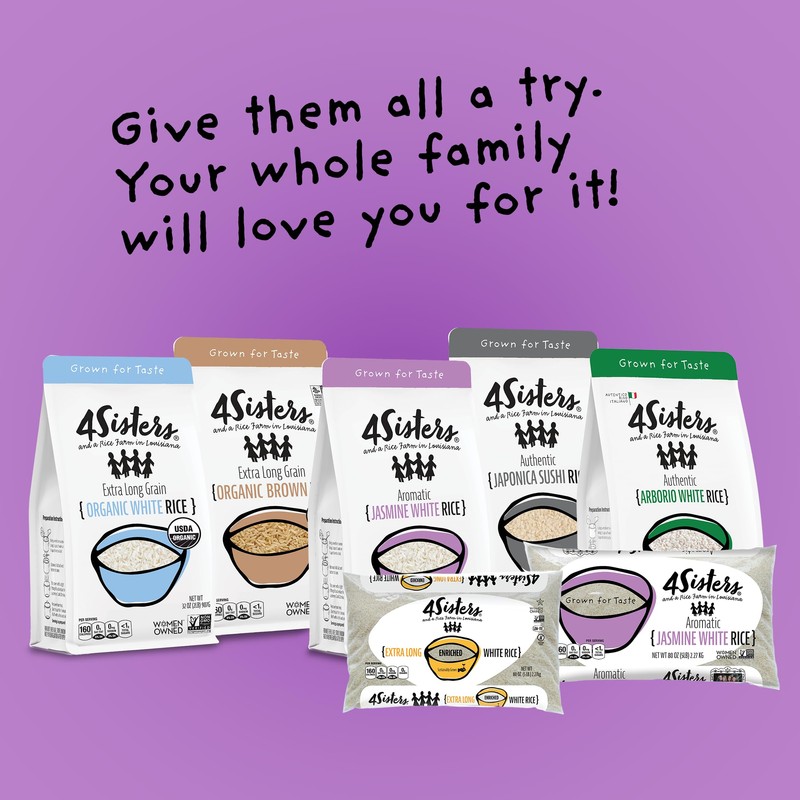 4Sisters - Premium Long Grain Aromatic Jasmine White Rice -