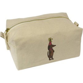 'Dachshund Party 'Lou'' Canvas Wash Bag/Makeup Case (CS00037717)