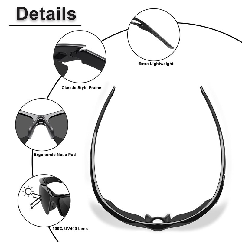 BONDDI Sunglasses Men - Polarized Sports Sun Glasses Ultra Light